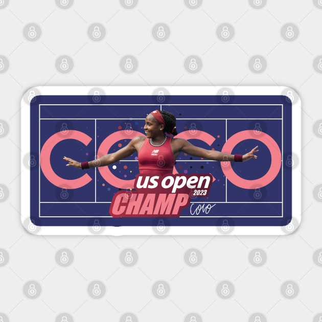 Coco / us open Champion Sticker by Nagorniak
